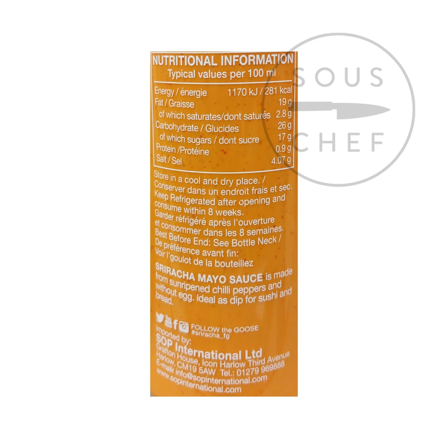 Flying Goose Sriracha Mayo 455ml Ingredients 5 Flying Goose Sriracha Mayo 455ml Ingredients