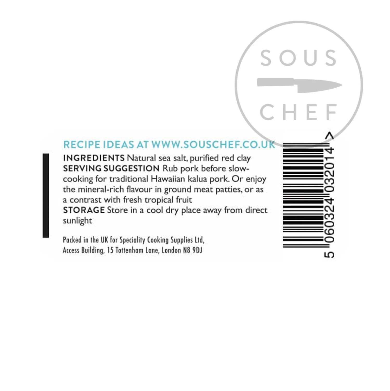 Sous Chef Red Alaea Salt Ingredients 4 Sous Chef Red Alaea Salt Ingredients