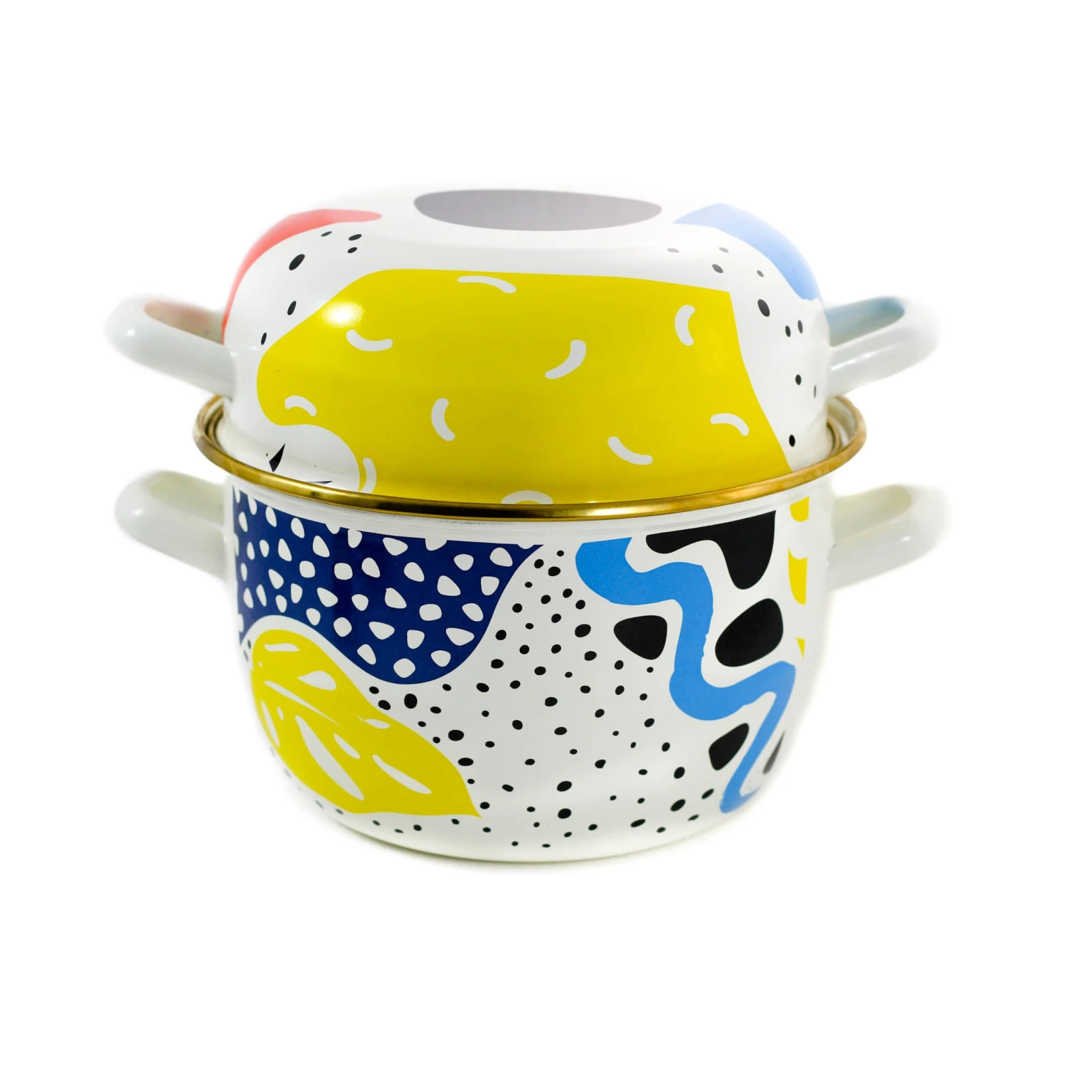 Kapka Cookware Abstract Enamel Mussel Pot 3 Kapka Cookware Abstract Enamel Mussel Pot
