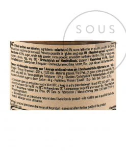 Valrhona Chocolate Hazelnut 40% Spread 280g Ingredients