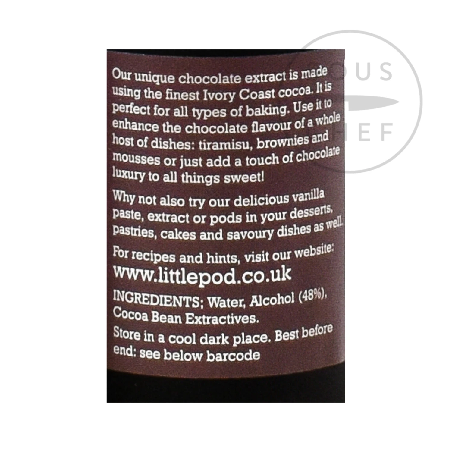Littlepod Pure Chocolate Extract 100ml Ingredients 5 Littlepod Pure Chocolate Extract 100ml Ingredients