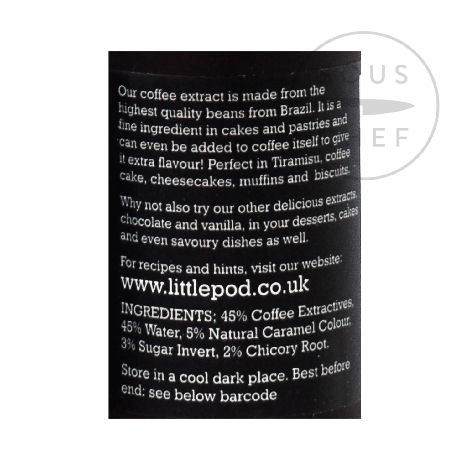 Ingredients Littlepod Pure Coffee Extract 100ml 5 Ingredients Littlepod Pure Coffee Extract 100ml