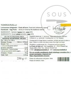 Ingredients Pasta Di Aldo Tonnarelli Egg Pasta - For Cacio Pepe 250g