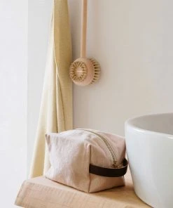 Andree Jardin Clear Pink Hanging Toiletry Bag 100% Cotton 7 Andree Jardin Clear Pink Hanging Toiletry Bag 100% Cotton