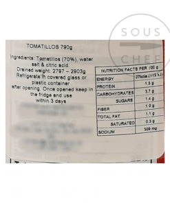 La Costena Whole Tomatillos 790g Ingredients