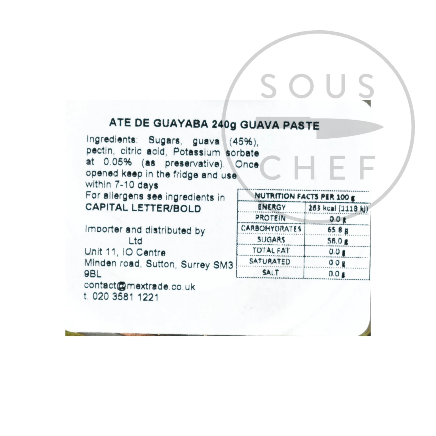 Ingredients La Costena Guava Paste 240g 4 Ingredients La Costena Guava Paste 240g