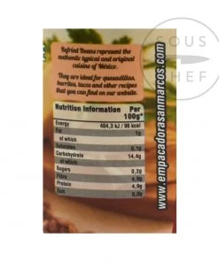 Ingredients San Marcos Frijoles Refritos Bayos Refried Beans 430g
