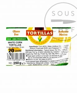 Ingredients Guanajuato White Corn Tortillas 10cm