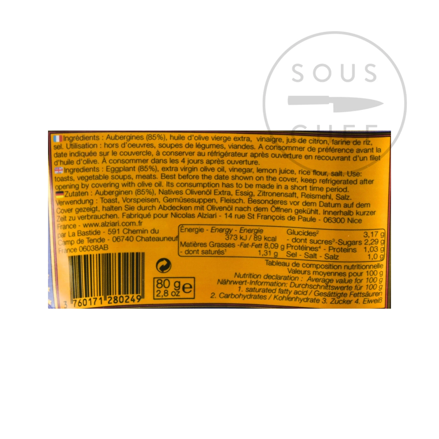 Nicolas Alziari Ingredients Provence Aubergine Caviar 80g 4 Nicolas Alziari Ingredients Provence Aubergine Caviar 80g