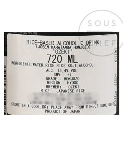 Ozeki Karatamba Sake 720ml Ingredients