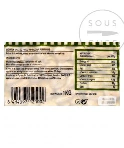 Brindisa Salted Marcona Almonds 1kg Ingredients