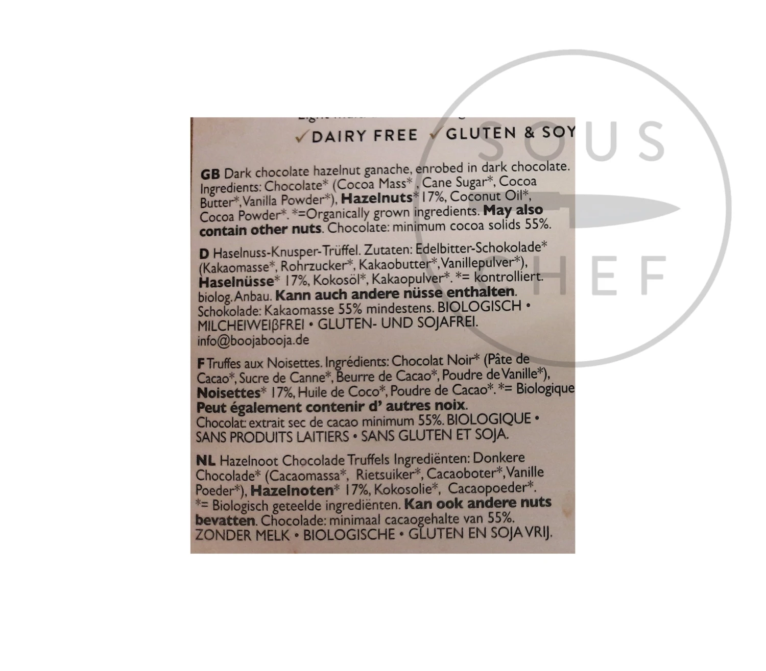 Booja Booja Hazelnut Crunch Truffles 92g Ingredients 5 Booja Booja Hazelnut Crunch Truffles 92g Ingredients