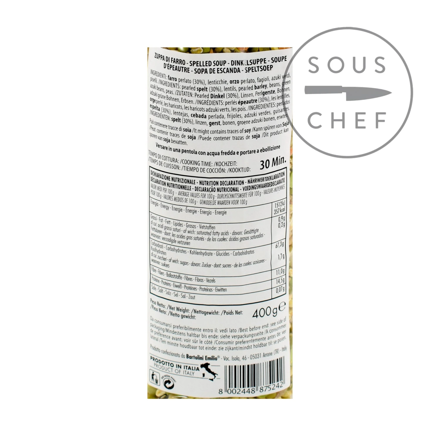 Casale Le Marmore Spelt Soup Mix 400g Ingredients 4 Casale Le Marmore Spelt Soup Mix 400g Ingredients