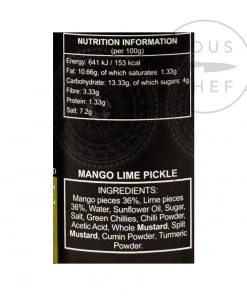 Ingredients Ferns' Mango Lime Pickle 380g