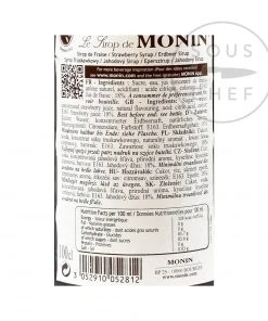 Monin Strawberry Syrup 1 Litre Ingredients