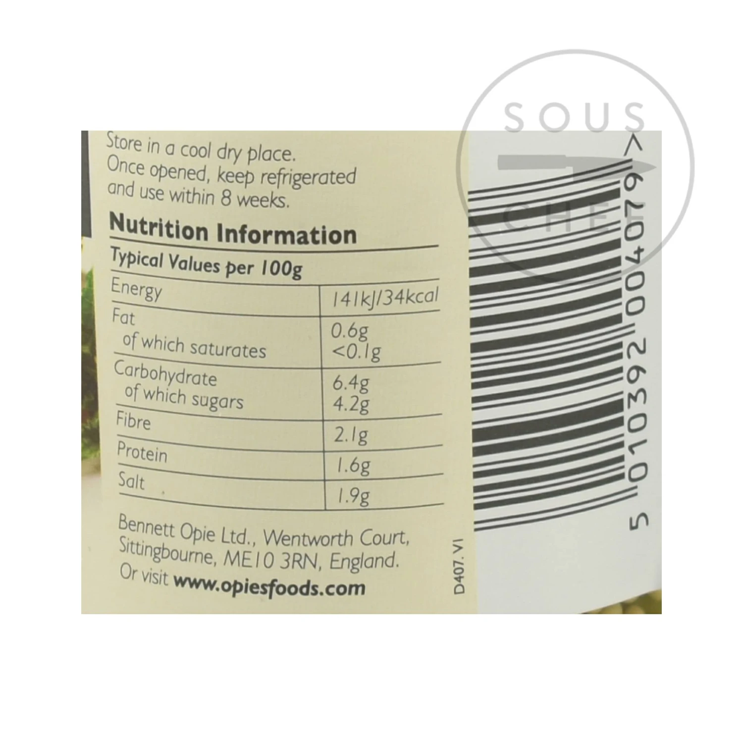 Opies Ingredients Cornichons And Pickled Onions 350g 4 Opies Ingredients Cornichons And Pickled Onions 350g