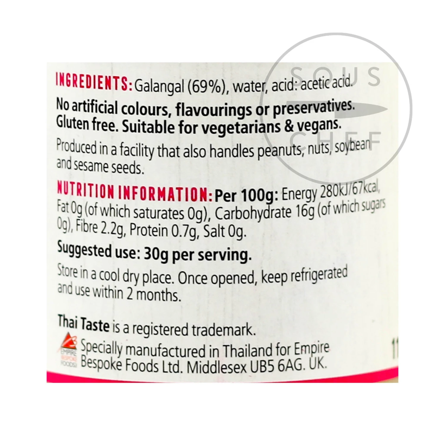 Thai Taste Ingredients Galangal 114g 4 Thai Taste Ingredients Galangal 114g