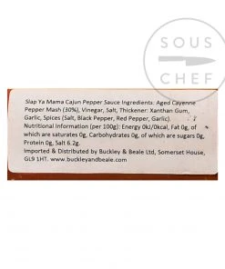 Ingredients Slap Ya Mama Cajun Pepper Sauce 141g
