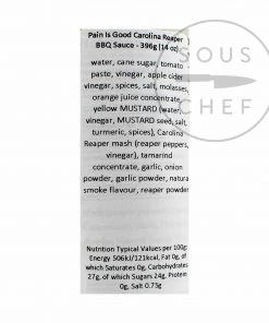 Pain Is Good Carolina Reaper BBQ Sauce 396g Ingredients