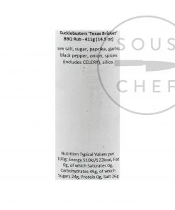 Sucklebusters Texas Brisket BBQ Rub 340g Ingredients