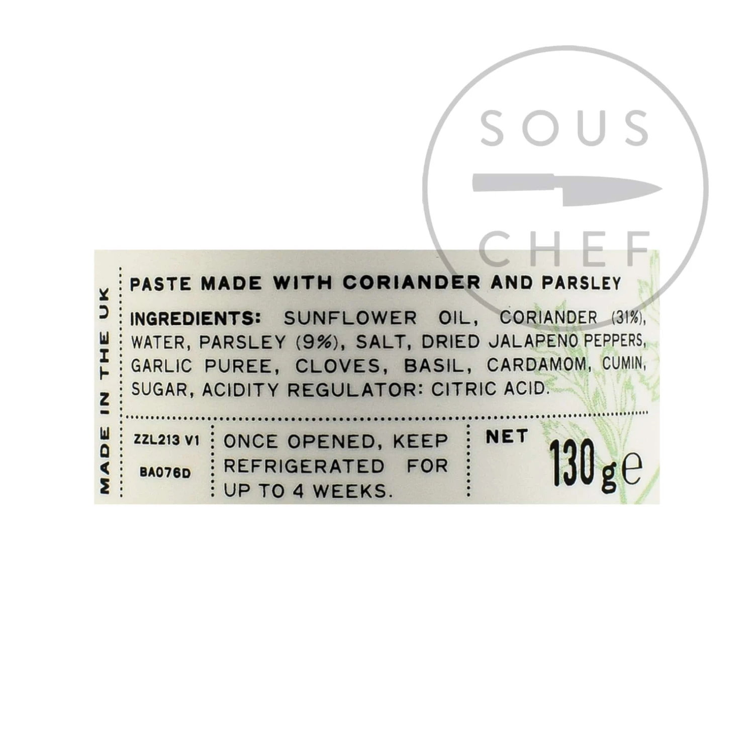 Belazu Zhoug 130g Ingredients 5 Belazu Zhoug 130g Ingredients