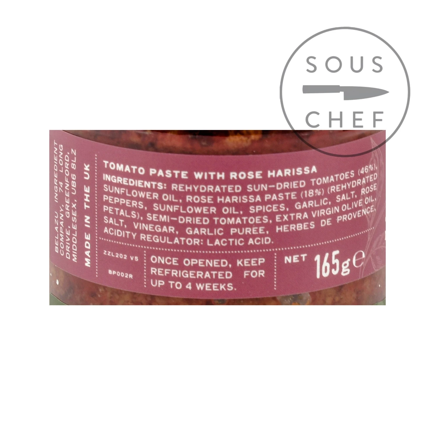 Belazu Rose Harissa Pesto 165g Ingredients 4 Belazu Rose Harissa Pesto 165g Ingredients