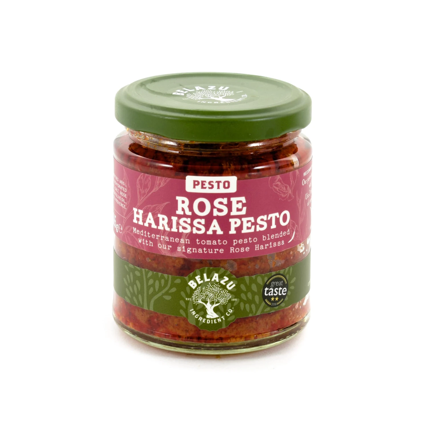 Belazu Rose Harissa Pesto 165g Ingredients 3 Belazu Rose Harissa Pesto 165g Ingredients