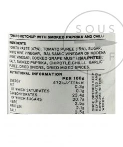 Ingredients Belazu Smoked Chilli Ketchup 300g