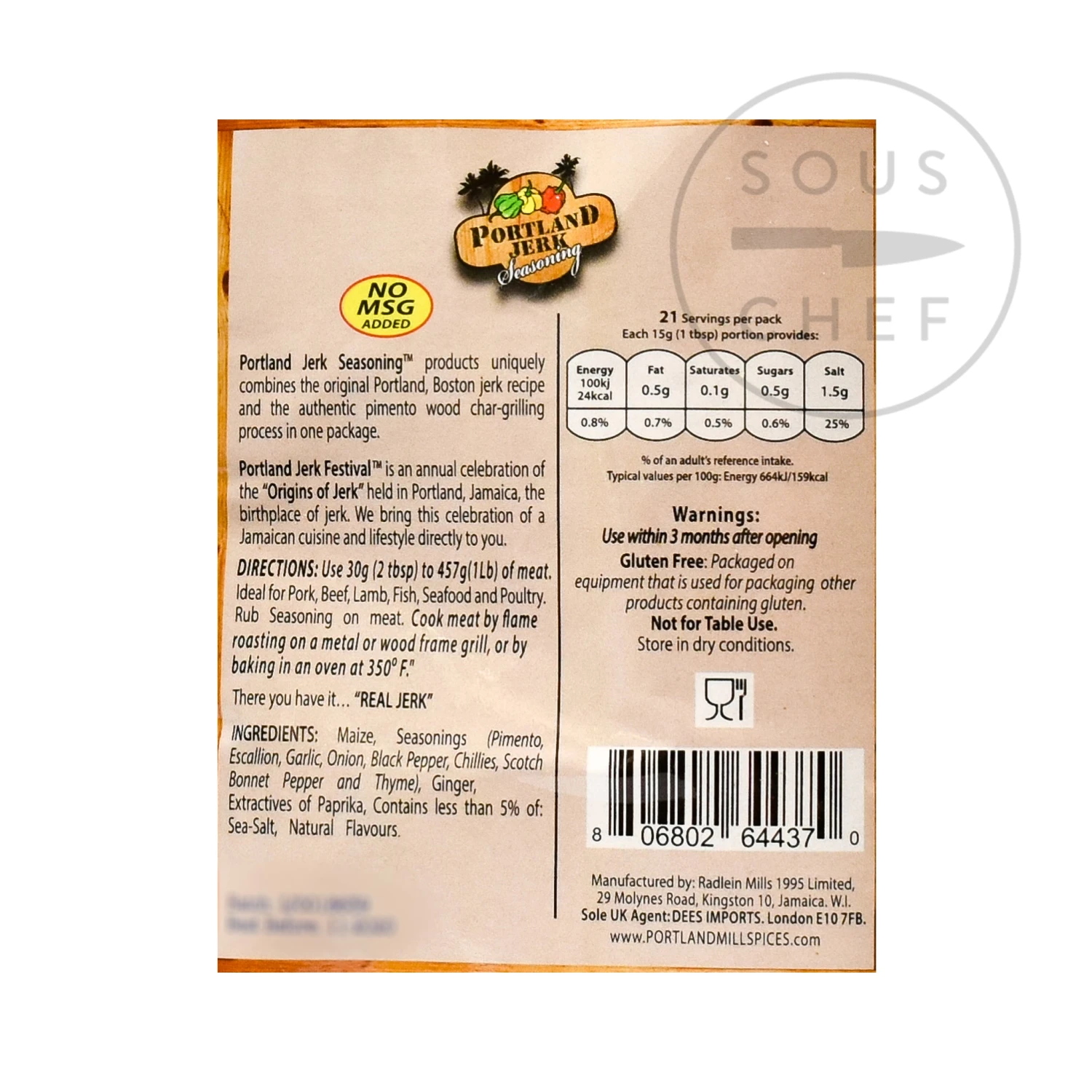 Radlein Mills Portland Jerk Seasoning 320g 4 Radlein Mills Portland Jerk Seasoning 320g