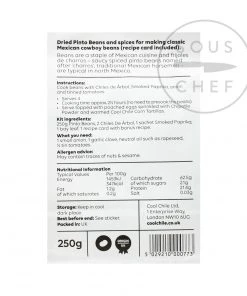 Ingredients Pinto Beans - Cool Chile Cowboy Bean Kit 250g