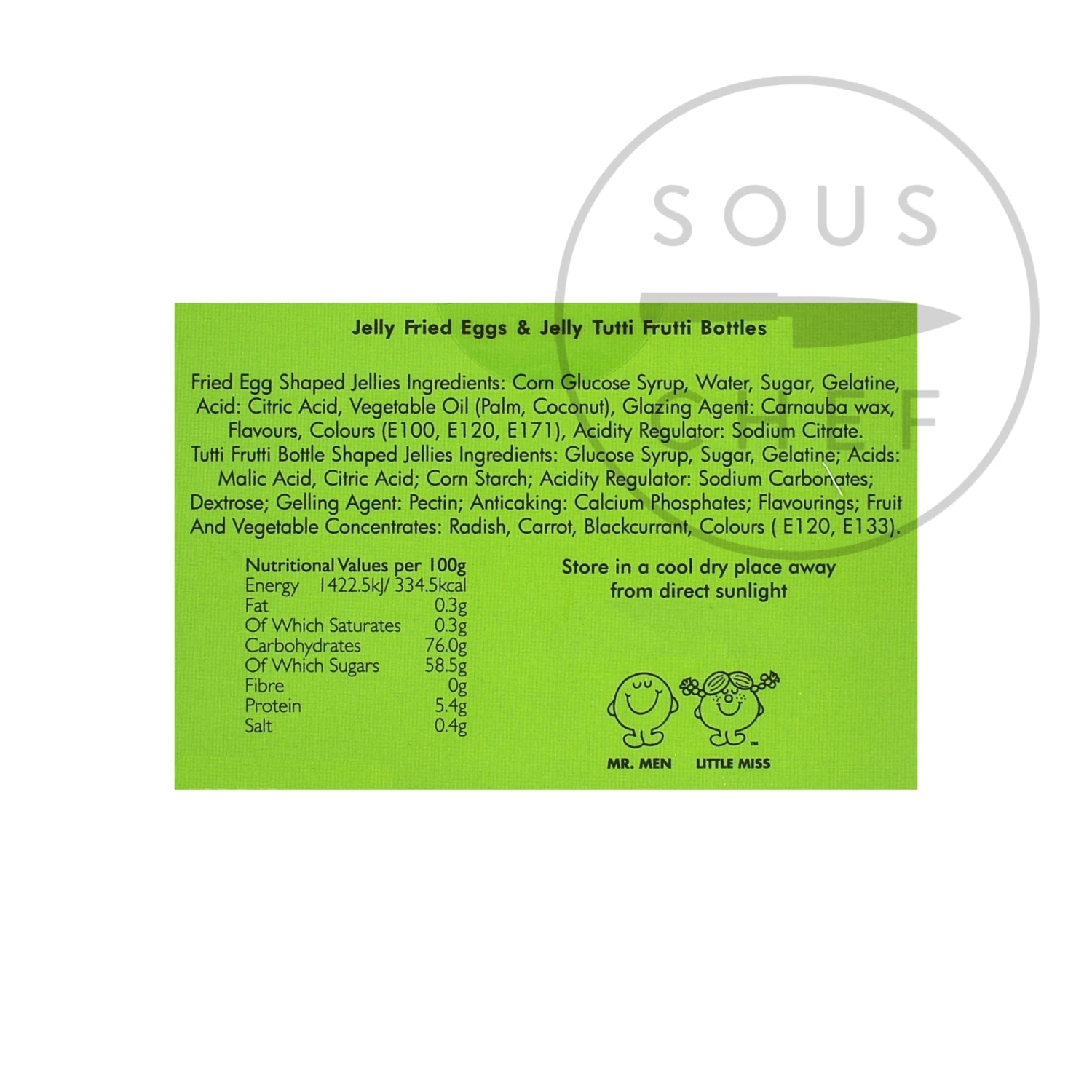 Mr Men And Little Miss Mr Strong Jelly Eggs & Jelly Shakes 100g 4 Mr Men And Little Miss Mr Strong Jelly Eggs & Jelly Shakes 100g