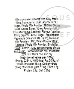 Unicorns And Dinosaurs Ingredients Milk Chocolate Unicorns 100g