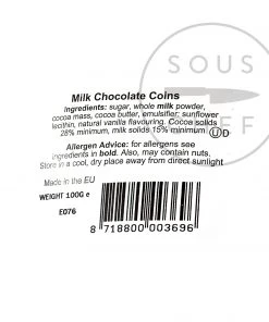Chocolate Novelties Gold Milk Chocolate Coins 100g Ingredients
