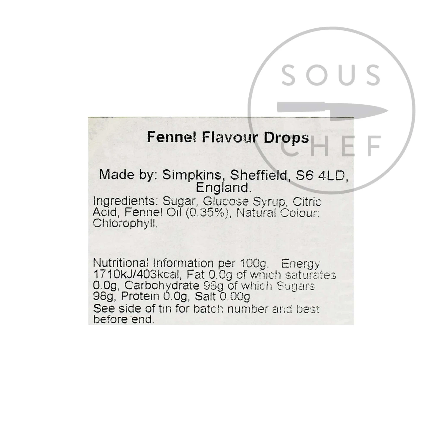 Simpkins Botanical Collection Ingredients Botanical Tin Fennel Drops 150g 4 Simpkins Botanical Collection Ingredients Botanical Tin Fennel Drops 150g