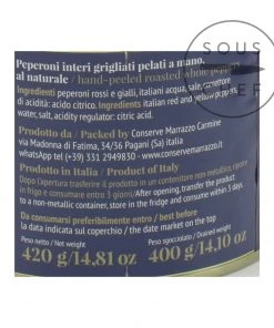 Ingredients Casa Marrazzo Whole Grilled Hand-Peeled Peppers In Brine 420g 9 Ingredients Casa Marrazzo Whole Grilled Hand-Peeled Peppers In Brine 420g