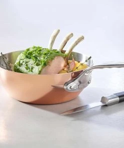 De Buyer Inocuivre Conical Copper Saute Pan With Stainless Steel Handle 20cm Cookware