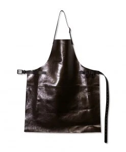 Dutchdeluxes Leather BBQ Apron In Metallic Bronze Cookware