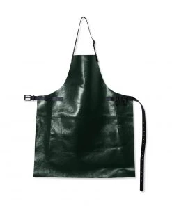 Dutchdeluxes Leather BBQ Apron In Metallic Green Cookware