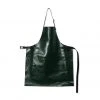 Damaged Box Dutchdeluxes Leather BBQ Apron In Metallic Green