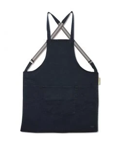 Dutchdeluxes Canvas Suspender Apron In Dark Blue