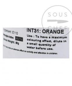 Deco Relief Intense Orange Food Colour 50g Ingredients