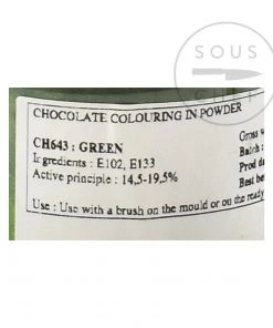 Deco Relief Green Gloss Food Colour For Chocolate 20g Ingredients