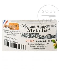 Deco Relief Edible Metallic Sparkling Silver Powder Food Colour 25g Ingredients