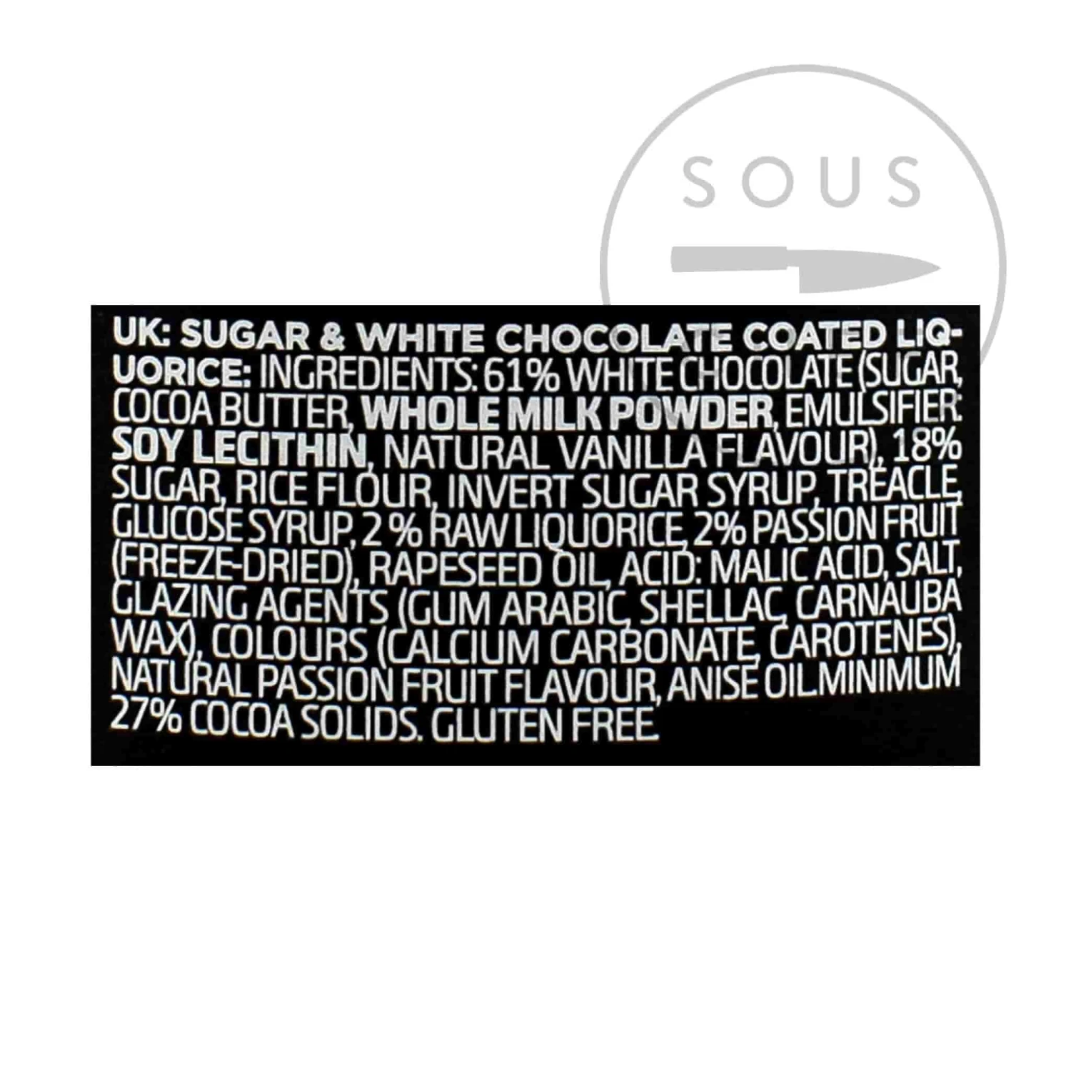 Lakrids Liquorice B - Passion Fruit & Chocolate 125g Ingredients 7 Lakrids Liquorice B - Passion Fruit & Chocolate 125g Ingredients