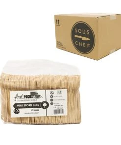 Sous Chef Tableware Disposable Wooden Sporks 10.5cm