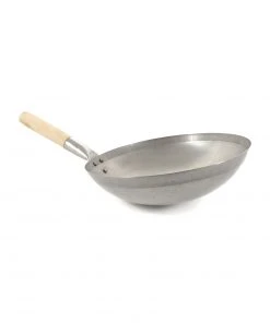 Chinese Tableware Traditional Round-Base Carbon Steel Wok Cookware