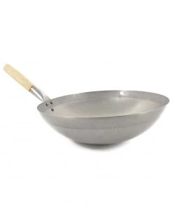 Chinese Tableware Traditional Round-Base Carbon Steel Wok Cookware