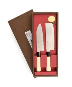 Kiji Stoneware & Ceramics Cookware Japanese Knife Duo - Santoku & Nakiri