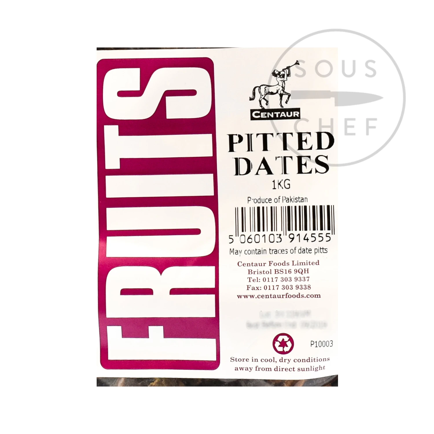 Centaur Pitted Dates 1kg Ingredients 4 Centaur Pitted Dates 1kg Ingredients