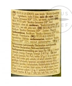La Favorita Pesto With Genovese Basil DOP Ingredients